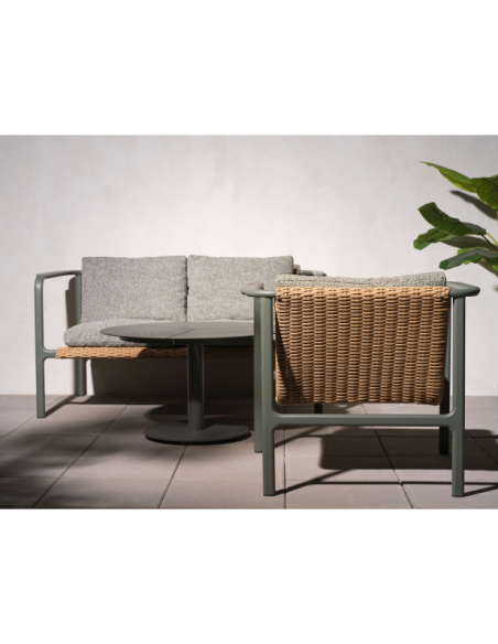 Sillón Exterior MOTTY, Aluminio, Ratán Sint, Poliéster Reciclado / Verde - Brafab