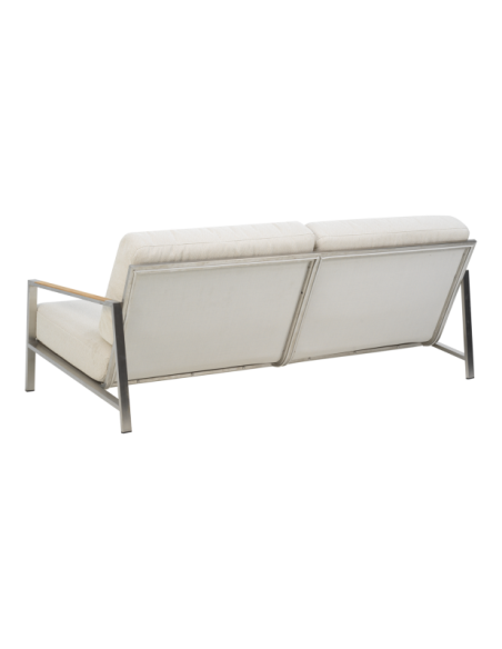 Sofá Exterior 2, Acero Inox, Poliéster Reciclado / 5 Plazas NAOS, Gris / Beige - Brafab