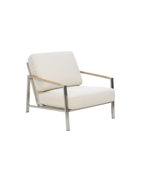 Sillón Exterior NAOS, Acero Inox, Poliéster Reciclado / Acero Inox / Beige - Brafab