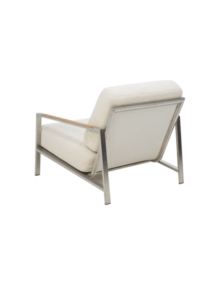 Sillón Exterior NAOS, Acero Inox, Poliéster Reciclado / Acero Inox / Beige - Brafab