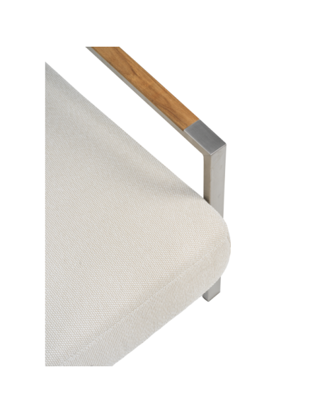 Sillón Exterior NAOS, Acero Inox, Poliéster Reciclado / Acero Inox / Beige - Brafab