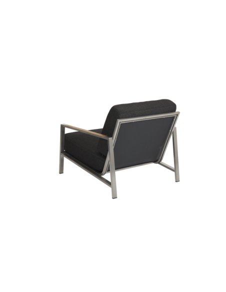 Sillón Exterior NAOS, Acero Inox, Madera de Teca FSC™ / Acero Inox / Negro - Brafab