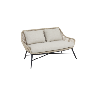 Sofá 2 Plazas Exterior PEMBROKE, Ratán Sintético, Olefina...