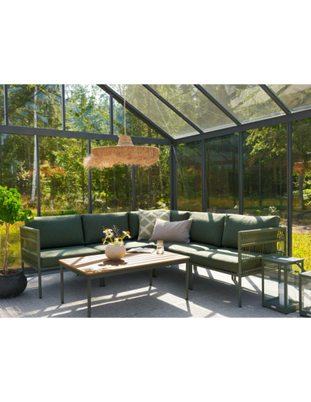 Moódulo Central Sofá Exterior RENO, Aluminio, Poliéster Reciclado / Verde / Aguacate Crudo - Brafab