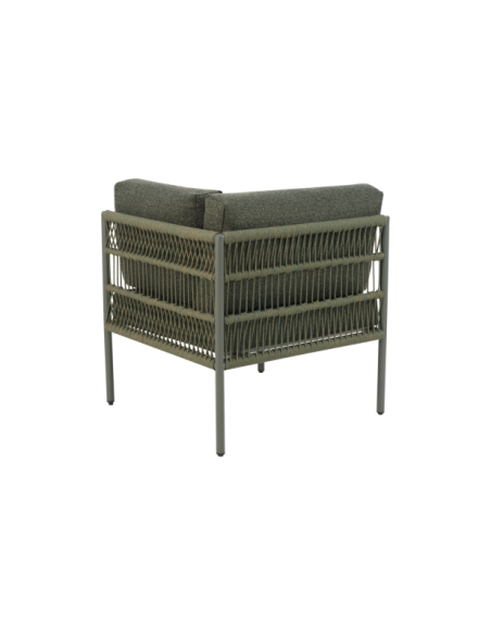 Módulo Esquina Sofá Exterior RENO, Aluminio, Poliéster Reciclado / Verde Nórdico / Aguacate Crudo - Brafab