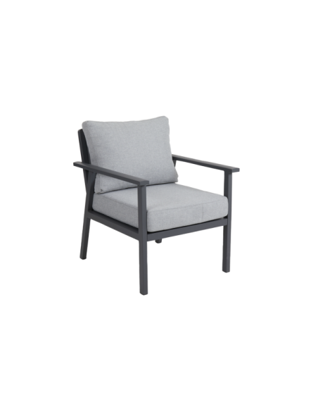Sillón Alto Exterior SAMVARO, Aluminio, Textilene / Antracita / Gris Perla - Brafab