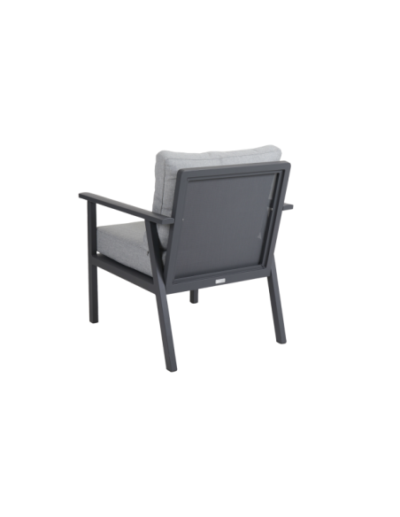 Sillón Alto Exterior SAMVARO, Aluminio, Textilene / Antracita / Gris Perla - Brafab