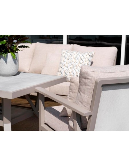 Sillón Alto Exterior SAMVARO, Aluminio, Textilene / Caqui / Arena - Brafab