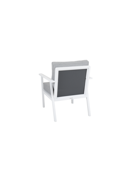 Sillón Alto Exterior SAMVARO, Aluminio, Textilene / Blanco / Gris Perla - Brafab