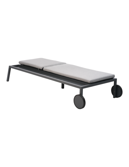 Tumbona Exterior SAMVARO, Aluminio, Textilene / Antracita / Gris Perla - Brafab