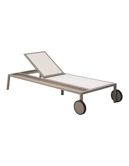 Tumbona Exterior SAMVARO, Aluminio, Textilene / Caqui / Arena - Brafab