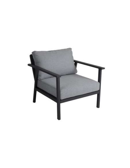 Sillón Bajo Exterior SAMVARO, Aluminio, Textilene / Antracita / Gris Perla - Brafab