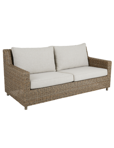 Sofá Exterior 2, Ratán Sintético, Olefina / 5 Plazas SANDKORN, Natural / Beige - Brafab