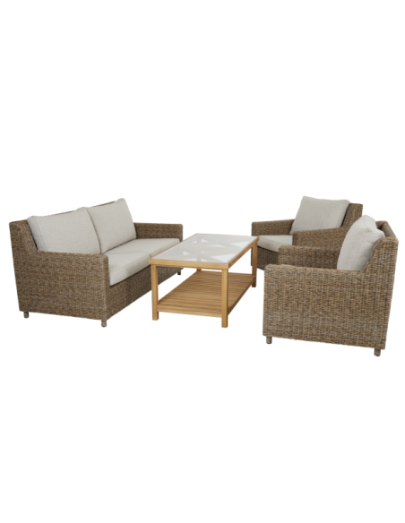 Sillón Exterior SANDKORN, Ratán Sintético, Olefina / Natural / Beige - Brafab