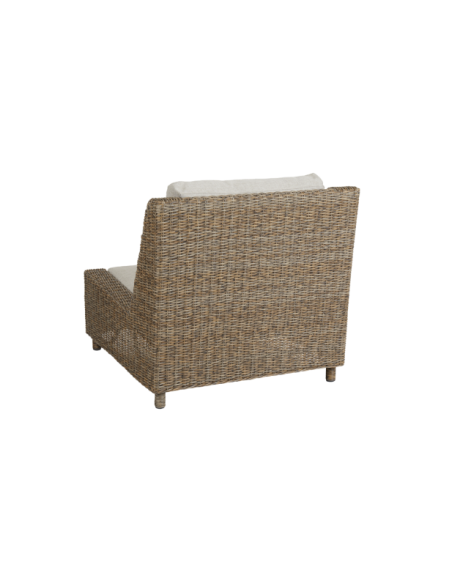 Sillón Lounge Exterior SANDKORN, Ratán Sintético, Olefina / Natural / Beige - Brafab