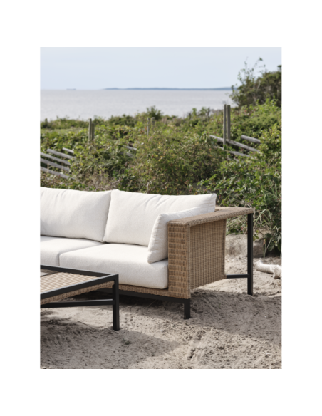 Sofá Exterior 2, Aluminio, Ratán Sint, Poliéster Reciclado / 5 Plazas SHELL, Natural - Brafab