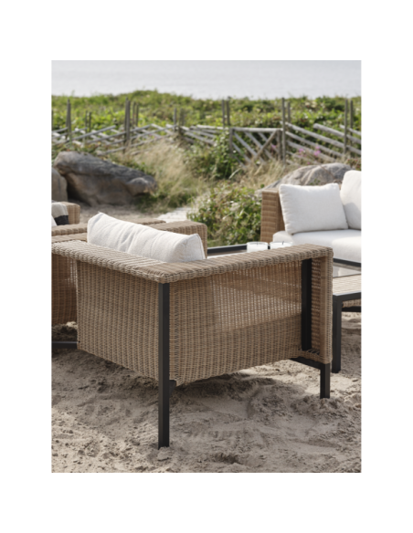 Sillón Exterior SHELL, Aluminio, Ratán Sint, Poliéster Reciclado / Natural - Brafab