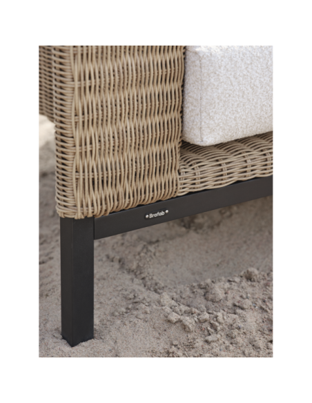 Sillón Exterior SHELL, Aluminio, Ratán Sint, Poliéster Reciclado / Natural - Brafab