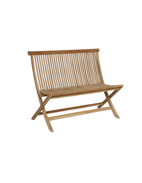 Sofá 2 Plazas Exterior TURIN, Madera de Teca / Natural - Brafab