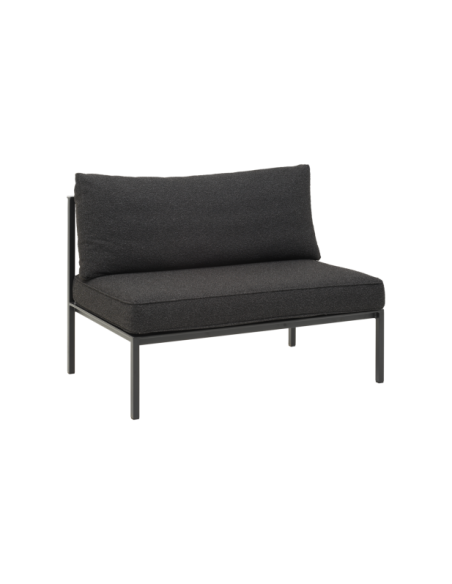 Módulo Central Sofá Exterior UPPER, Aluminio, Poliéster Reciclado / Negro - Brafab