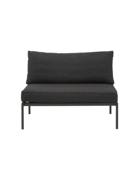 Módulo Central Sofá Exterior UPPER, Aluminio, Poliéster Reciclado / Negro - Brafab