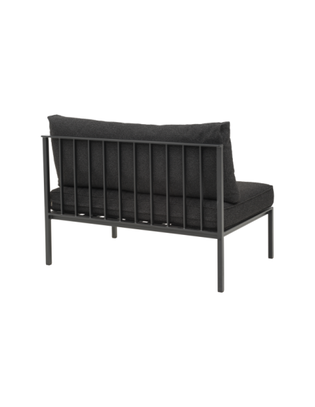 Módulo Central Sofá Exterior UPPER, Aluminio, Poliéster Reciclado / Negro - Brafab