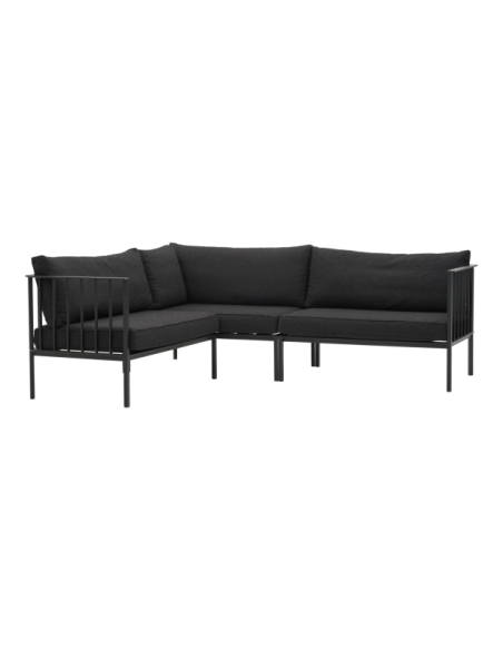 Set Sofá Modular Exterior UPPER 235x193x78 cm, Aluminio, Poliéster Reciclado / Negro - Brafab