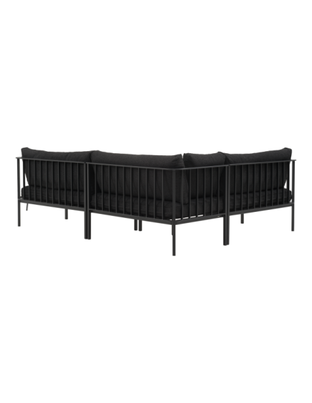 Set Sofá Modular Exterior UPPER 235x193x78 cm, Aluminio, Poliéster Reciclado / Negro - Brafab