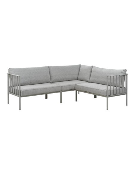 Set Sofá Modular Exterior UPPER 235x193x78 cm, Aluminio, Poliéster Reciclado / Gris Claro / Gris - Brafab