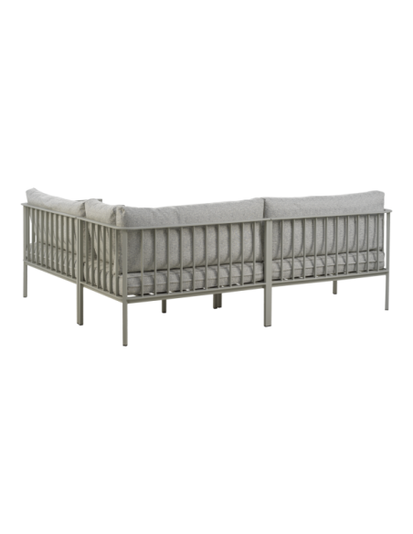 Set Sofá Modular Exterior UPPER 235x193x78 cm, Aluminio, Poliéster Reciclado / Gris Claro / Gris - Brafab