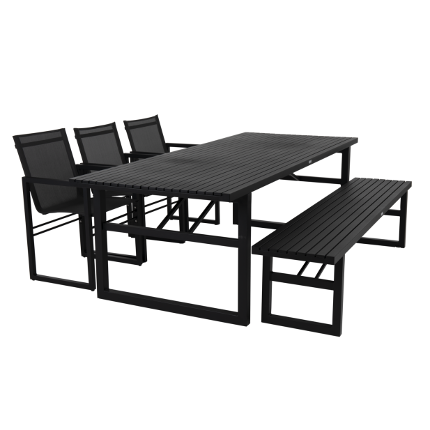 Banco Exterior VEVI, Aluminio / Negro...