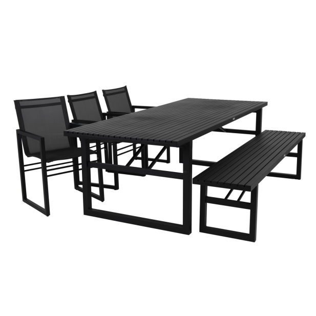 Banco Exterior VEVI, Aluminio / Negro...