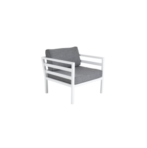 Sillón Exterior WELDON, Aluminio, Olefina / Blanco / Gris...