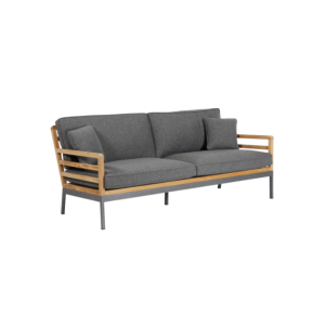 Sofá 3 Plazas Exterior ZALONGO, Aluminio, Madera de Teca...