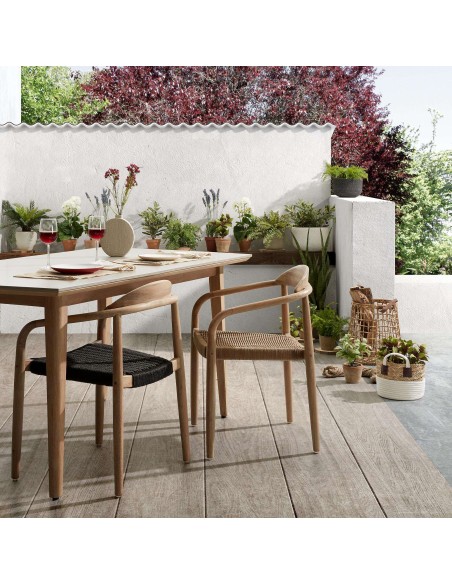 Silla NINA, Acacia Natural / Cuerda Natural - Kave Home. Vackart