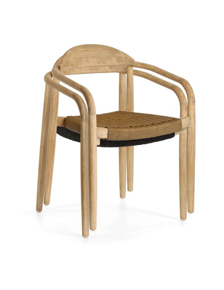 Silla NINA, Acacia Natural / Cuerda Natural - Kave Home. Vackart