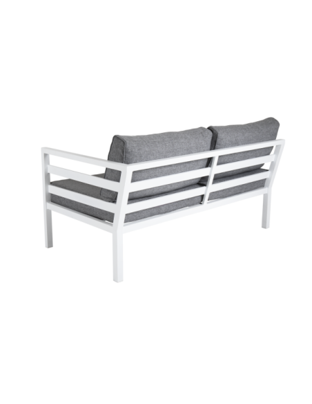 Sofá Esquinero Exterior WELDON 226x226x82 cm, Aluminio, Olefina / Blanco / Gris - Brafab