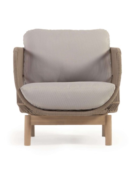 Butaca Catalina cuerda beige/acacia FSC - Kave Home