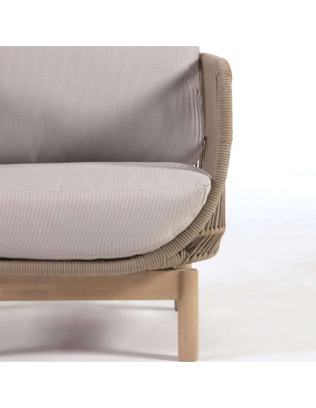 Butaca Catalina cuerda beige/acacia FSC - Kave Home