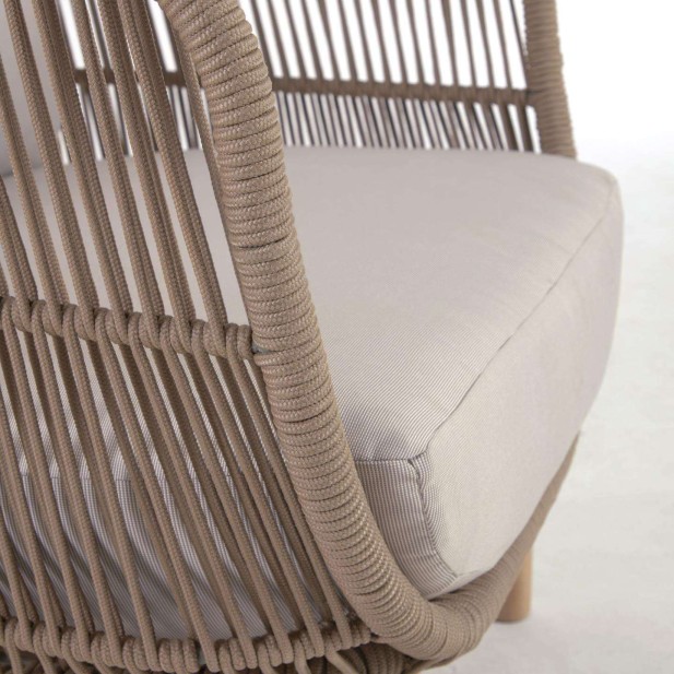 Butaca Catalina cuerda beige/acacia FSC - Kave Home