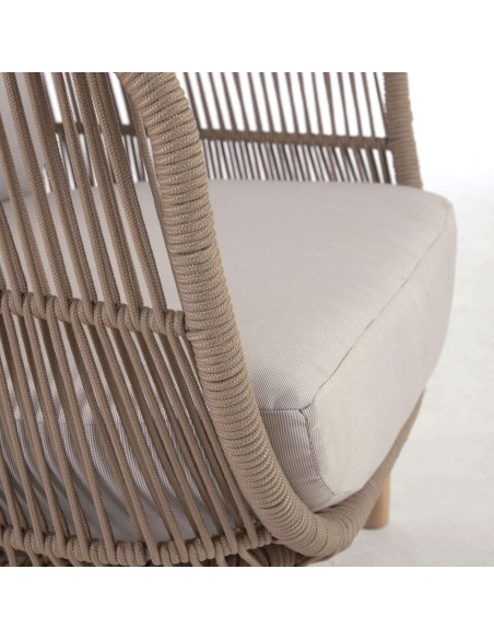 Butaca Catalina cuerda beige/acacia FSC - Kave Home