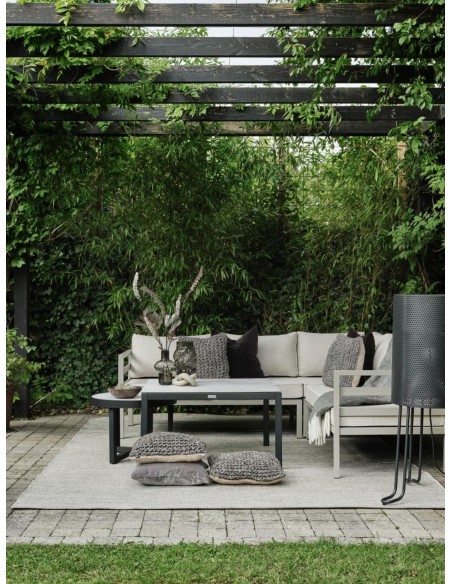 Sofá Esquinero Exterior WELDON 226x226x82 cm, Aluminio, Olefina / Caqui / Arena - Brafab