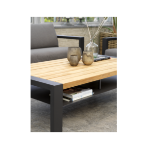 Mesa de Centro Exterior AMESDALE 140x80 cm, Aluminio... 2