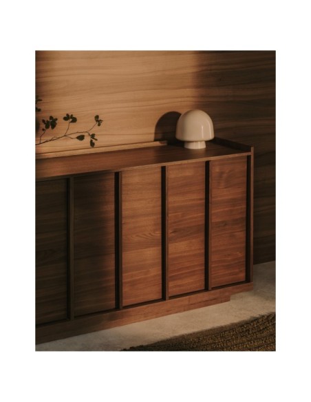 Aparador Onix de chapa de nogal con acabado oscuro 200 x 80 cm FSC Mix Credit - Kave Home