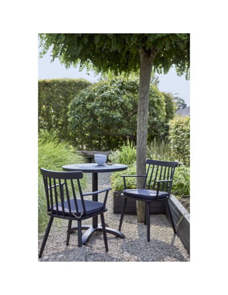 Tablero de Mesa Exterior AVILA Ø70 cm, Aluminio / Negro - Brafab