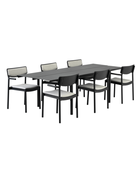 Mesa Exterior B45 250x90 cm de Comedor, Aluminio / Antracita - Brafab