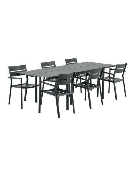 Mesa Exterior B45 250x90 cm de Comedor, Aluminio / Antracita - Brafab