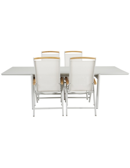 Mesa Exterior B45 250x92 cm de Comedor, Aluminio / Gris Claro - Brafab