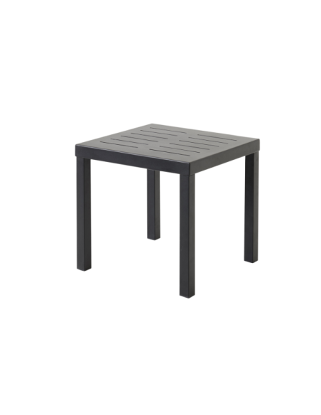 Mesa Auxiliar Exterior BELFORT 50x50 cm, Aluminio / Negro - Brafab