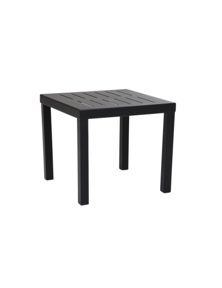 Mesa Auxiliar Exterior BELFORT 50x50 cm, Aluminio / Negro - Brafab